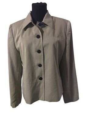 Executive Collection green button up jacket size 14 fall havest soft classic